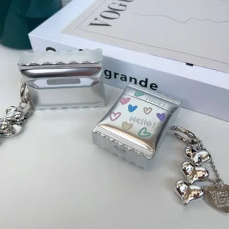 Candy Sweet Colorful Love Heart Electroplate Silicone Bluetooth Earphone Case for Apple AirPods 1 2 3 Pro 2 AirPod Cover Pendant