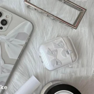 Cute Bow Transparent Case For AirPods 3 Pro 2 1 Earphone Case Stylish Soft Silicone Protective Cover Funda
