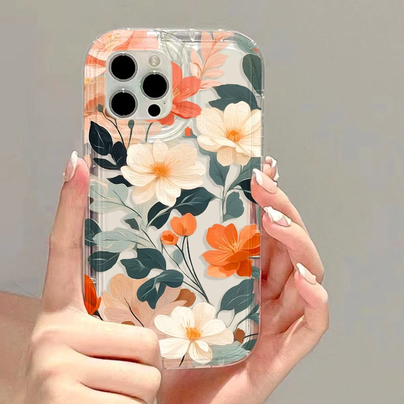 Flower Phone Case For iPhone 13 Case iPhone 15 Pro 11 12 14 Pro Max XR X XS 7 8 Plus SE 2020 Shockproof Clear Cover Soft Fundas - Image 4