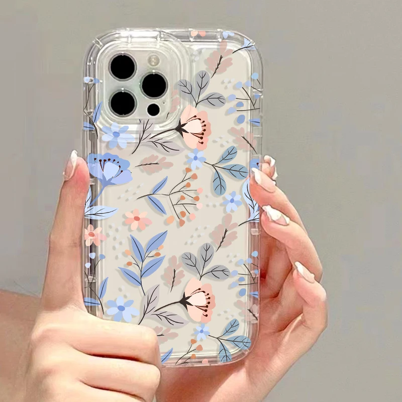 Flower Phone Case For iPhone 13 Case iPhone 15 Pro 11 12 14 Pro Max XR X XS 7 8 Plus SE 2020 Shockproof Clear Cover Soft Fundas - Image 7