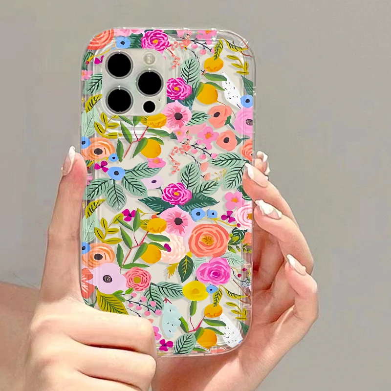 Flower Phone Case For iPhone 13 Case iPhone 15 Pro 11 12 14 Pro Max XR X XS 7 8 Plus SE 2020 Shockproof Clear Cover Soft Fundas - Image 6