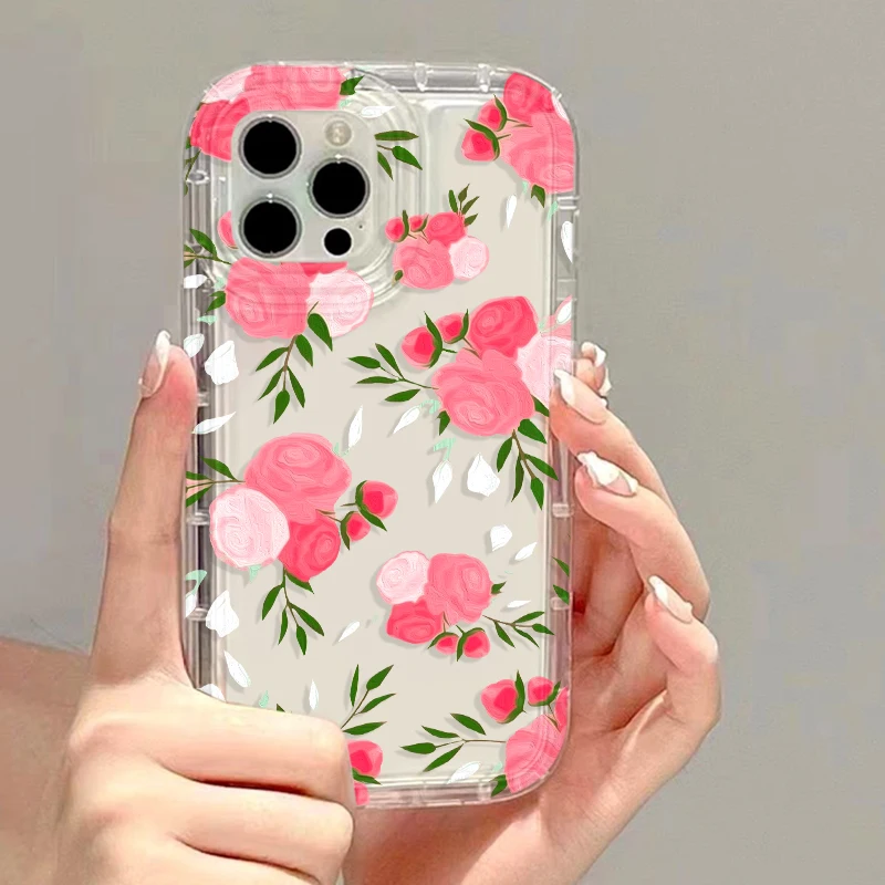 Flower Phone Case For iPhone 13 Case iPhone 15 Pro 11 12 14 Pro Max XR X XS 7 8 Plus SE 2020 Shockproof Clear Cover Soft Fundas - Image 10