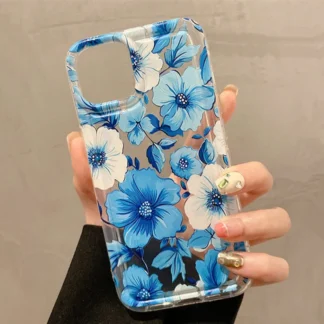 Flowers Graphic Print Clear Phone Case For iPhone 15 Case iPhone 11 13 12 14 Pro Max XR X Xs Max 6 7 8 Plus SE 2022 2020 Cover