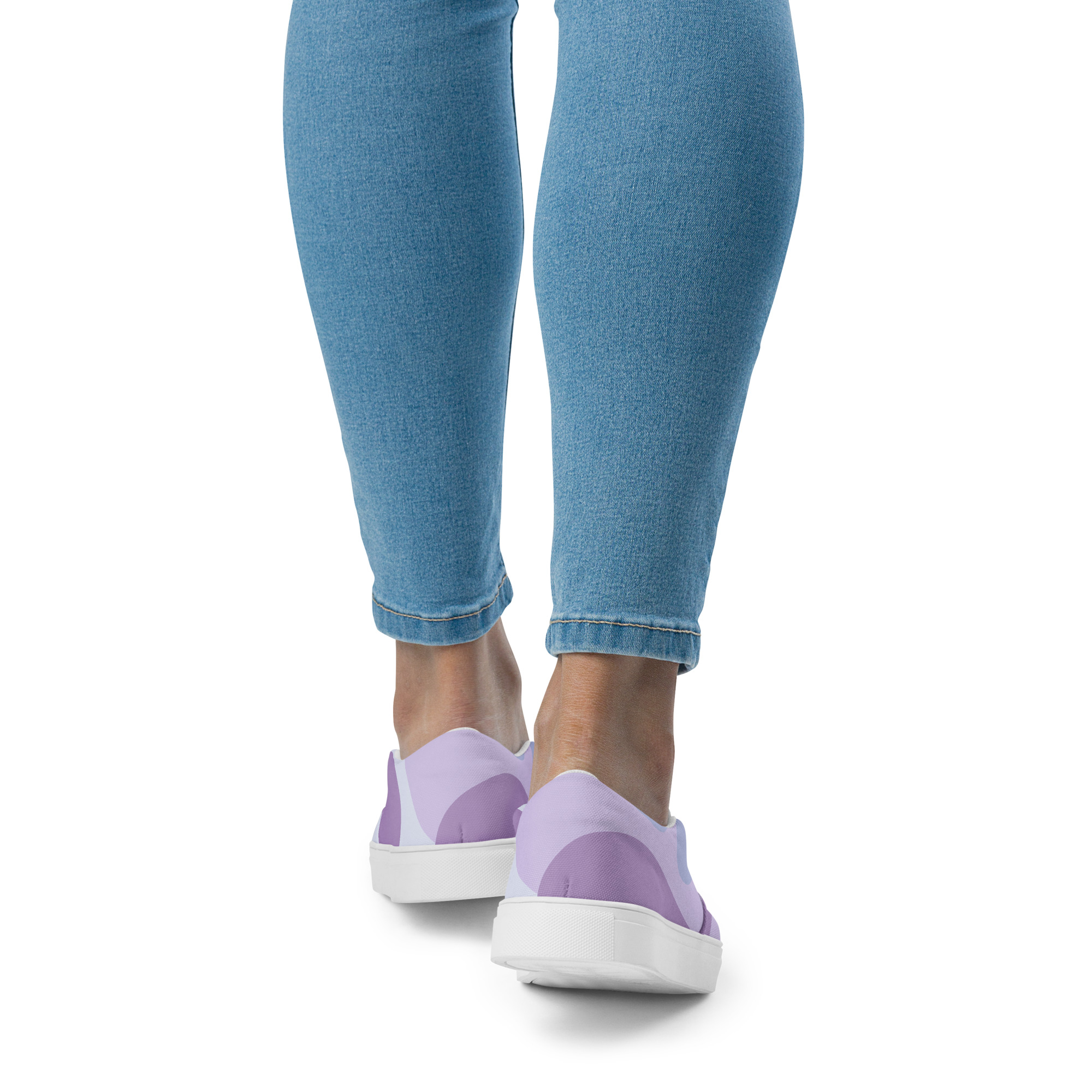Purple Lavender Casual Custom Women’s slip-on canvas shoes - Image 9