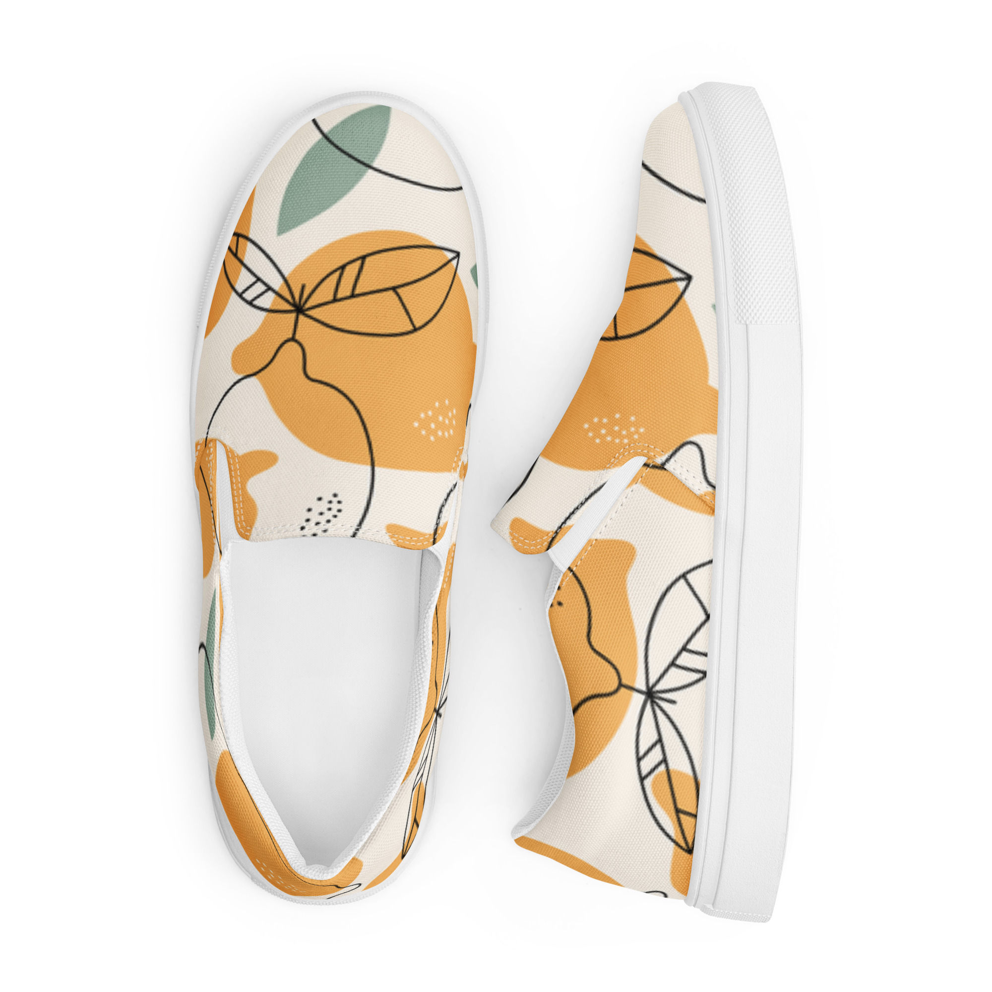 Fresh Lemon Squeeze Women’s slip-on canvas shoes - Image 6