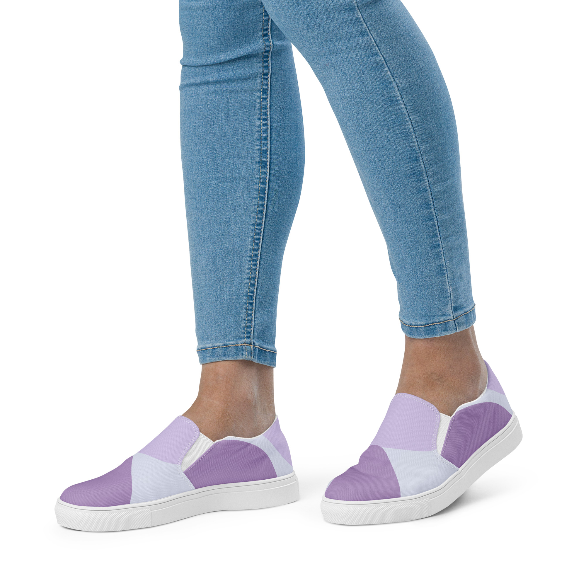 Purple Lavender Casual Custom Women’s slip-on canvas shoes