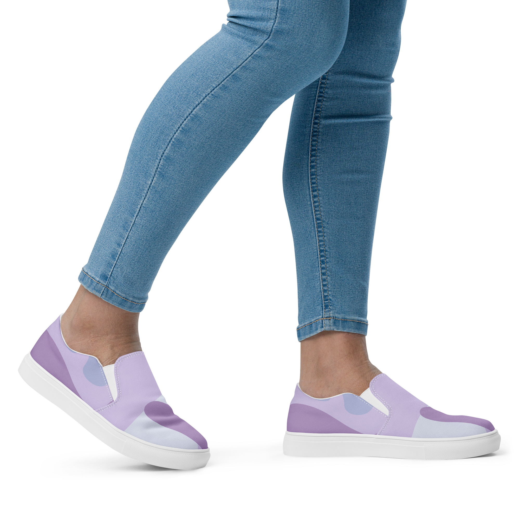 Purple Lavender Casual Custom Women’s slip-on canvas shoes - Image 10