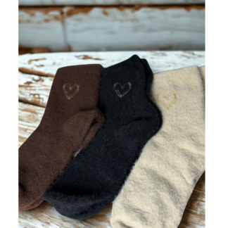Furry Heart Lounge Socks One Size
