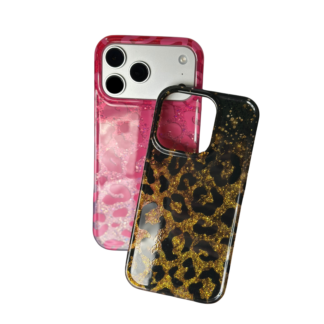 Animal Print Cheetah Glitter iPhone Case Model 13 14 15 16 17 Pro Max